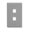 ICC FACEPLATE, FLAT, 1-GANG, 2-PORT, GRAY Stock# IC107F02GY