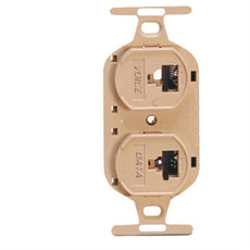 Suttle Duplex 8/8-conductor Floor Jack Assembly, 568B Wiring, Non-keyed/Keyed, Labeled: VOICE/DATA, 110 IDC Terminals