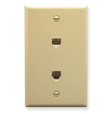 ICC WALL PLATE, 2 VOICE 6P6C, IVORY Stock# IC630E66IV