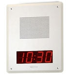 Valcom VIP-429A-D-IC IP Talkback Faceplate Speaker Unit w/Digital Clock, White, Stock# VIP-429A-D-IC