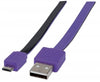 INTELLINET/Manhattan 390965 Flat Micro-USB Cable 6ft Purple/Black, Stock# 390965