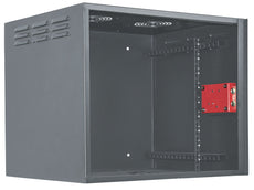 INTELLINENT 19 Inch Secure Wallmount Cabinet, 9U, 17.7 Inch (450 mm) Depth, Black, Assembled, Part# 714440