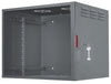 INTELLINENT 19 Inch Secure Wallmount Cabinet, 9U, 17.7 Inch (450 mm) Depth, Black, Assembled, Part# 714440