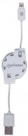 INTELLINET/Manhattan 394246 Retractable White Lightning Cable, Stock# 394246