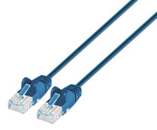 Intellinet Cat6 UTP Slim Network Patch Cable 7 ft. (2 m), Blue IEC-C6-BL-7-SLIM, Part# 742160