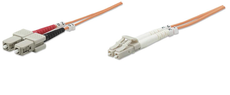 Intellinet Fiber Optic Patch Cable, Duplex, Multimode 30 m (100 ft.), Orange, Part# 751384