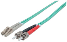 INTELLINET Fiber Optic Patch Cable, Duplex, Multimode (50 ft.), Aqua, Part#751476