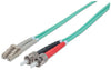 INTELLINET Fiber Optic Patch Cable, Duplex, Multimode (50 ft.), Aqua, Part#751476