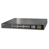 Planet IPv6/IPv4, 24-Port Managed 802.3at POE+ Gigabit Ethernet Switch + 4-Port Gigabit Combo TP/SFP (440W), Stock# PN-GS-4210-24PL4C