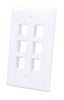 Intellinet IWP-6W, 6-Outlet Keystone Wall Plate, White, Part# 772457