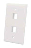 Intellinet IWP-2I, 2-Outlet Keystone Wall Plate Flush Mount, Ivory, Part# 772471