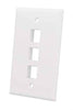 Intellinet IWP-3I, 3-Outlet Keystone Wall Plate Flush Mount, Ivory, Part# 772488