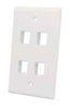Intellinet IWP-4I, 4-Outlet Keystone Wall Plate Flush Mount, Ivory, Part# 772495