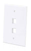 Intellinet IWP-2WO 2-Outlet Oversized Keystone Wall Plate Flush Mount, White, Part# 772525