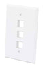 Intellinet IWP-3WO, 3-Outlet Oversized Keystone Wall Plate, White, Part# 772532