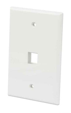 Intellinet IWP-1IO, 1-Outlet Oversized Keystone Wall Plate, Flush Mount, Ivory, Part# 772563