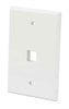 Intellinet IWP-1IO, 1-Outlet Oversized Keystone Wall Plate, Flush Mount, Ivory, Part# 772563