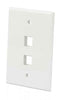 Intellinet IWP-2I-O, 2-Outlet Oversized Keystone Wall Plate Flush Mount, Ivory, Part# 772570