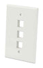 Intellinet IWP-3IO, 3-Outlet Oversized Keystone Wall Plate Flush Mount, Ivory, Part# 772587