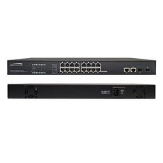 Speco 18-port Switch with 16-port PoE 802.3at, 208W total power budget, Stock# POE16SW18