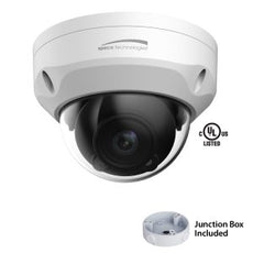 SPECO 3MP Indoor/Outdoor Dome IP Camera, 2.7-12mm motorized lens,Included Junc Box, White Housing