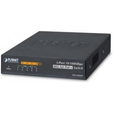 PLANET FSD-504HP 4-Port 10/100Mbps 802.3af/at POE + 1-Port 10/100MBPS Desktop Switch (60W POE Budget, External Power Supply), Stock# FSD-504HP