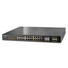 PLANET WGSW-28040P IPv6 Managed 24-Port 802.3af PoE Gigabit Ethernet Switch + 4-Port SFP (180W), Stock# WGSW-28040P