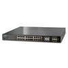 PLANET WGSW-28040P IPv6 Managed 24-Port 802.3af PoE Gigabit Ethernet Switch + 4-Port SFP (180W), Stock# WGSW-28040P