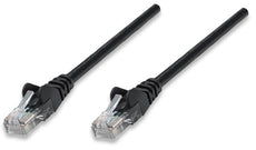 INTELLINET/Manhattan 320740 Network Cable, Cat5e, UTP 3 ft. (1.0 m), Black (10 Packs), Stock# 320740