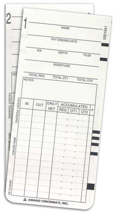 Compumatic ARX101300-50 (50 per pack) Time Cards for Amano MRX-35, Part# ARX101300-50