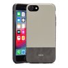 Rocstor Bloc Collection Case for iPhone 7/8, Genuine Leather, Full Protection - Kajsa Series - Light Grey/Dark Grey, Part# CS0044-78