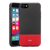 Rocstor Bloc Collection Case for iPhone 7/8, Genuine Leather, Full Protection - Kajsa Series - Black/Red, Part# CS0045-78