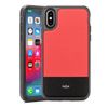 Rocstor Bloc Collection Case for iPhone X/XS, Genuine Leather - Red/Black, Part# CS0049-XXS