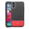 Rocstor Bloc Collection Case for iPhone X/XS, Genuine Leather, 2-in-1 Full Protection – Kajsa Series – MIL STD 810G Tested – Military Standard Grade – Black/Red, Part# CS0051-XXS