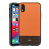 Rocstor Bloc Collection Case for iPhone XR, Genuine Leather, 2-in-1 Full Protection - Kajsa Series - MIL STD 810G Tested - Military Standard Grade - Tan/Black, Part# CS0052-XR