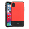 Rocstor Bloc Collection Case for iPhone XR, Genuine Leather, 2-in-1 Full Protection – Kajsa Series – MIL STD 810G Tested – Military Standard Grade – Red/Black, Part# CS0053-XR