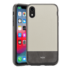 Rocstor Bloc Collection Case for iPhone XR, Genuine Leather, 2-in-1 Full Protection – Kajsa Series – MIL STD 810G Tested – Military Standard Grade – Light Grey/Dark Grey, Part# CS0054-XR