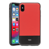 Rocstor Bloc Collection Case for iPhone XS Max, Genuine Leather, 2-in-1 Full Protection – Kajsa Series – MIL STD 810G Tested – Military Standard Grade – Red/Black, Part# CS0057-XSM