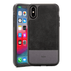 Rocstor Retro Collection for iPhone X/XS, Genuine Leather, 2-in-1 Full Protection – Kajsa Series – MIL STD 810G Tested – Military Standard Grade – Black/Grey, Part# CS0068-XXS