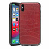 Rocstor Croc-Effect Collection for iPhone XR, 2-in-1 Full Protection - Genuine Leather - Kajsa Series -   MIL STD 810G Tested - Military Standard Grade - Burgundy, Part# CS0092-XSM
