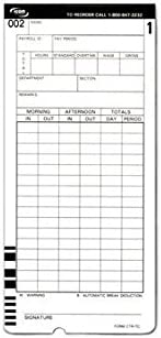 Compumatic CTR-TC.1 (100 per pack) Time Cards for Icon CT-900, Part# CTR-TC.1