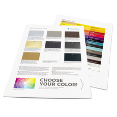 Doorbird Material and color selection sheet for individual customer-specific front panels, Part# 423861428