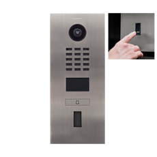 DoorBird IP Video Door Station D2101FV EKEY for single family homes,1 call button, with cut-out for ekey Home FS OM I module (fingerprint reader not included in delivery, surface-/ flush-mounting housing sold separately)