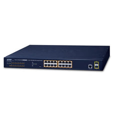 Planet 16-PORT Managed POE+ Gigabit Ethernet Switch 2-Port SFP (220W), Part# GS-4210-16P2S