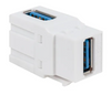 ICC 90° Degree USB 3.0, Female-to-Female Keystone Coupler Module, White, Part# IC107AUSWH