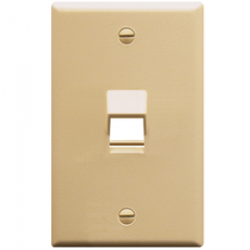 ICC Face Plate, Angled, 1-Gang, 1-Port, Ivory, Part# IC107DA1-IV