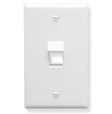 ICC FACEPLATE, ANGLED, 1-GANG, 1-PORT, WHITE, Part# IC107DA1-WH