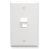 ICC FACEPLATE, ANGLED, 1-GANG, 1-PORT, WHITE, Part# IC107DA1-WH