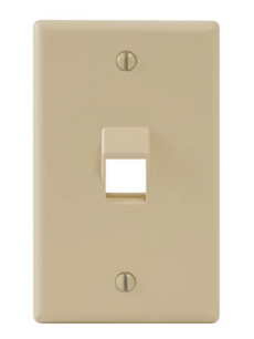 ICC FACEPLATE, ANGLED, 1-GANG, 2-PORT, IVORY, Part# IC107DA2-IV