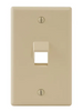 ICC FACEPLATE, ANGLED, 1-GANG, 2-PORT, IVORY, Part# IC107DA2-IV